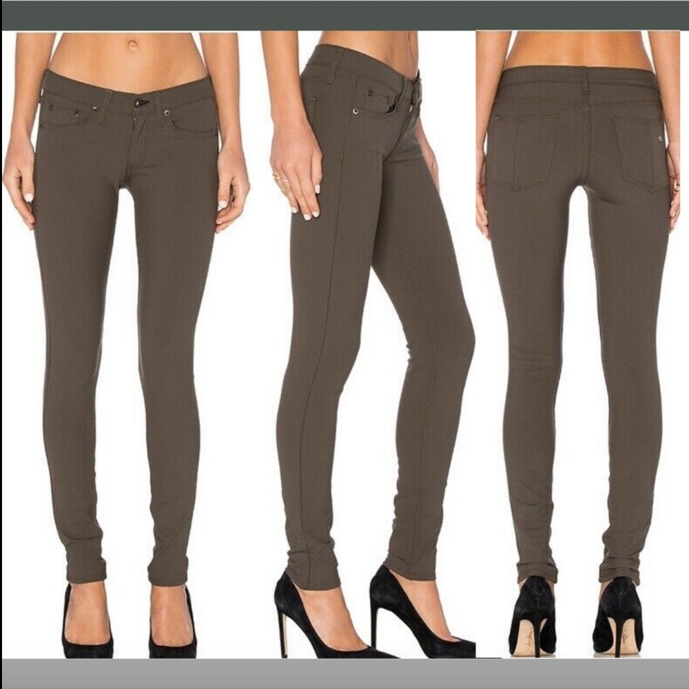 $210 Rag & Bone Equestrian Skinny Jean Olive [ SZ 26 ]‎